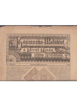  - Kézimunka-Melléklet, a Divat Ujság külön melléklete 1896. január, Budapest 1896 antikvár könyv