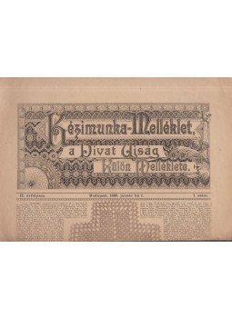  - Kézimunka-Melléklet, a Divat Ujság külön melléklete 1895. január, Budapest 1895 antikvár könyv