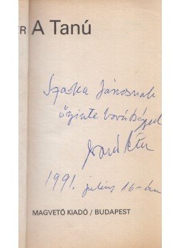 Bacsó Péter - A Tanú (Dedikált) Bacsó Péter - A Tanú (Dedikált), Budapest 1980 antikvár könyv