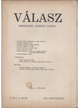 Sárközi György - Válasz 1935. szeptember II. évfolyam 9. szám, Budapest 1935 antikvár könyv