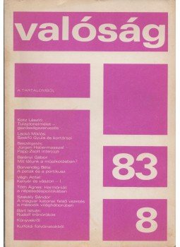 Kőrösi József - Valóság 1983/8 Kőrösi József - Valóság 1983/8, Budapest 1983 antikvár könyv