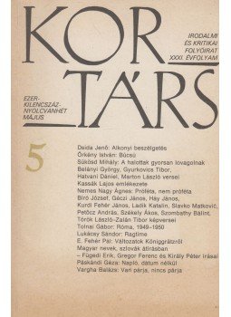 Száraz György - Kortárs 1987. 5. szám május Száraz György - Kortárs 1987. 5. szám május, Budapest 1987 antikvár könyv