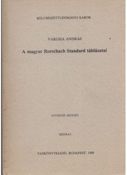 Vargha András - A magyar Rorschach Standard táblázatai, Budapest 1989 antikvár könyv