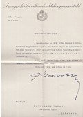 Klebelsberg Kuno - Klebelsberg Kuno miniszter gratuláló levele Boldizsár István festőművésznek (Aláírt) (1930)