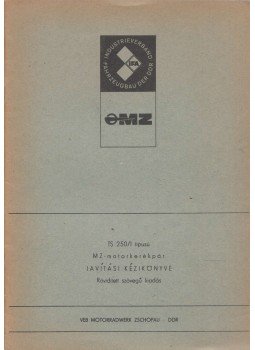  - TS 250/1 típusú MZ-motorkerékpár javítási kézikönyve,  1976 antikvár könyv