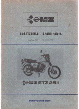  - ETZ 251 - Ersatzteile / Spare Parts, Zschopau 1989 antikvár könyv