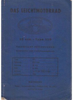 - Das Leichtmotorrad JAWA 55 ccm - Type 550, Praha 1955 antikvár könyv