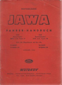  - Motorräder JAWA Fahrer-Handbuch für JAWA 250 und 350, Praha 1953 antikvár könyv