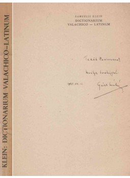 Klein Samuel - Dictionarium Valachico-Latinum (Gáldi által dedikált), Budapest 1944 antikvár könyv