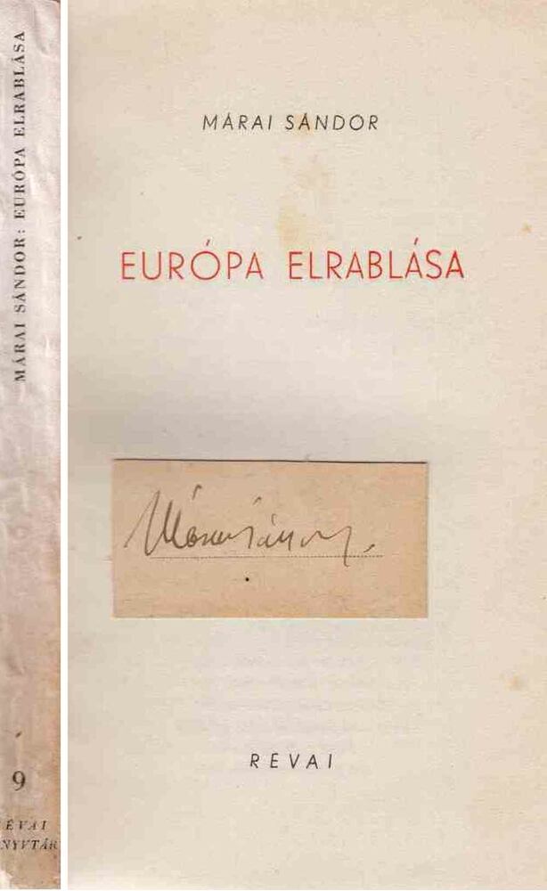 Márai Sándor - Európa elrablása (aláírt)