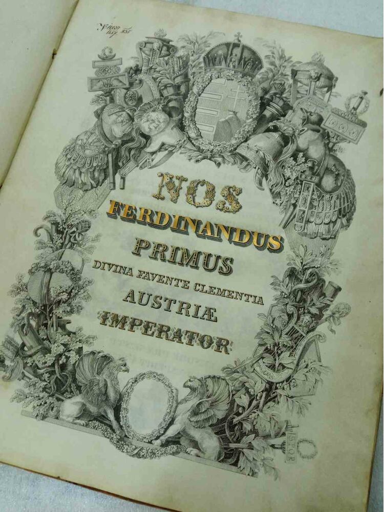 - Habsburg Ferdinánd birtokadományozó levele Podhajeczky Péter ügyvéd számára, Bécs 1835 antikvár könyv