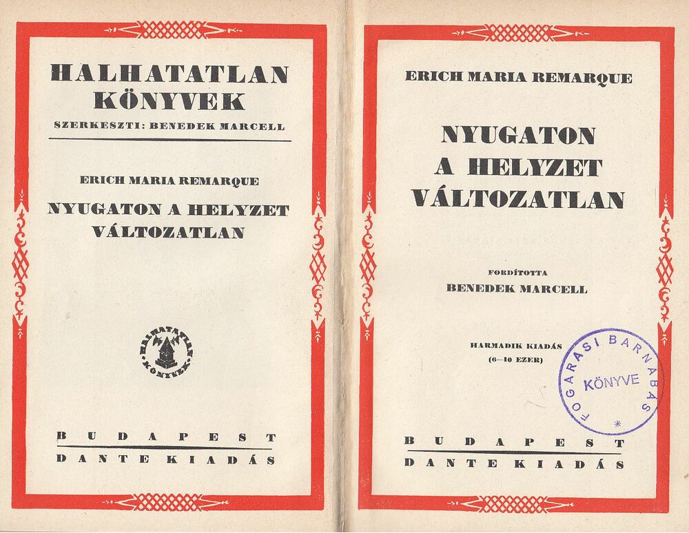 Erich Maria Remarque - Nyugaton a helyzet változatlan