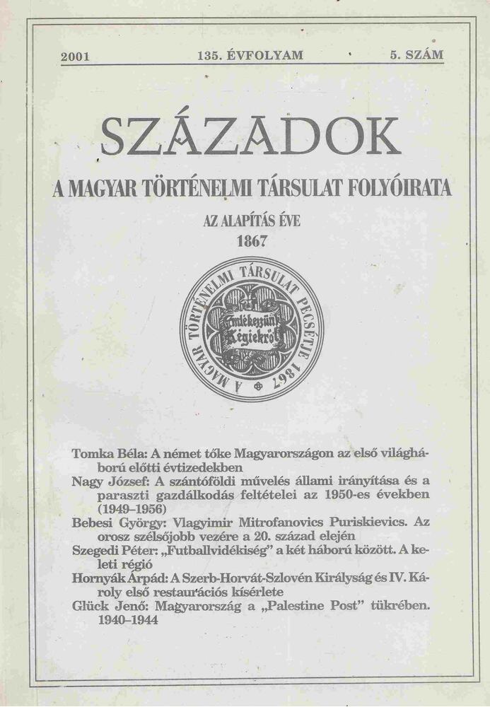 Pál Lajos - Századok 2001/5.