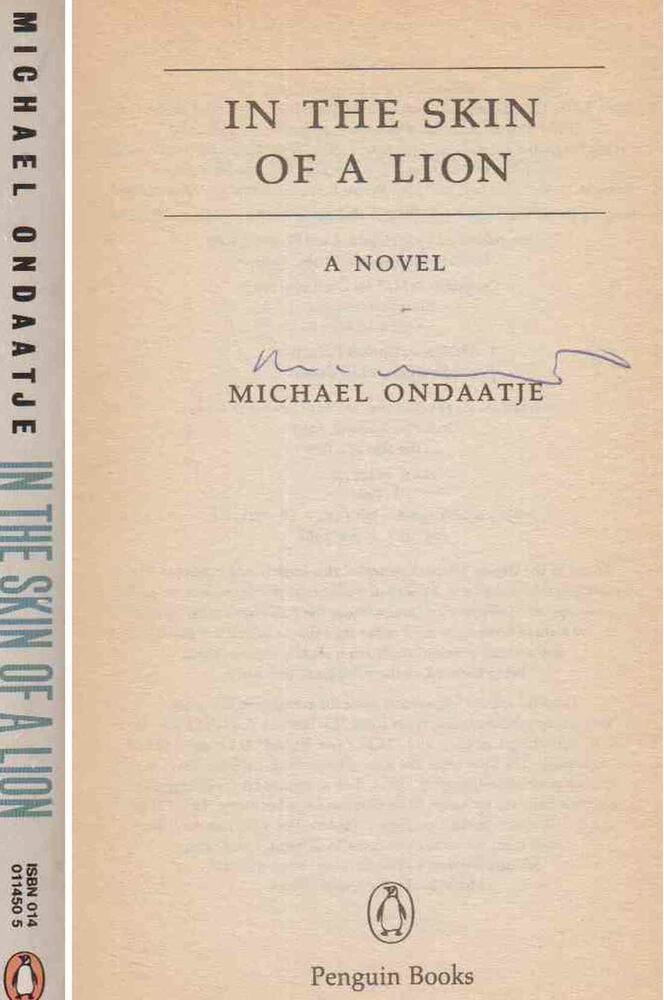 Michael Ondaatje - In the Skin of a Lion (aláírt), London 1988 antikvár könyv