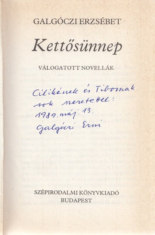 Galgóczi Erzsébet - Kettősünnep (Dedikált)