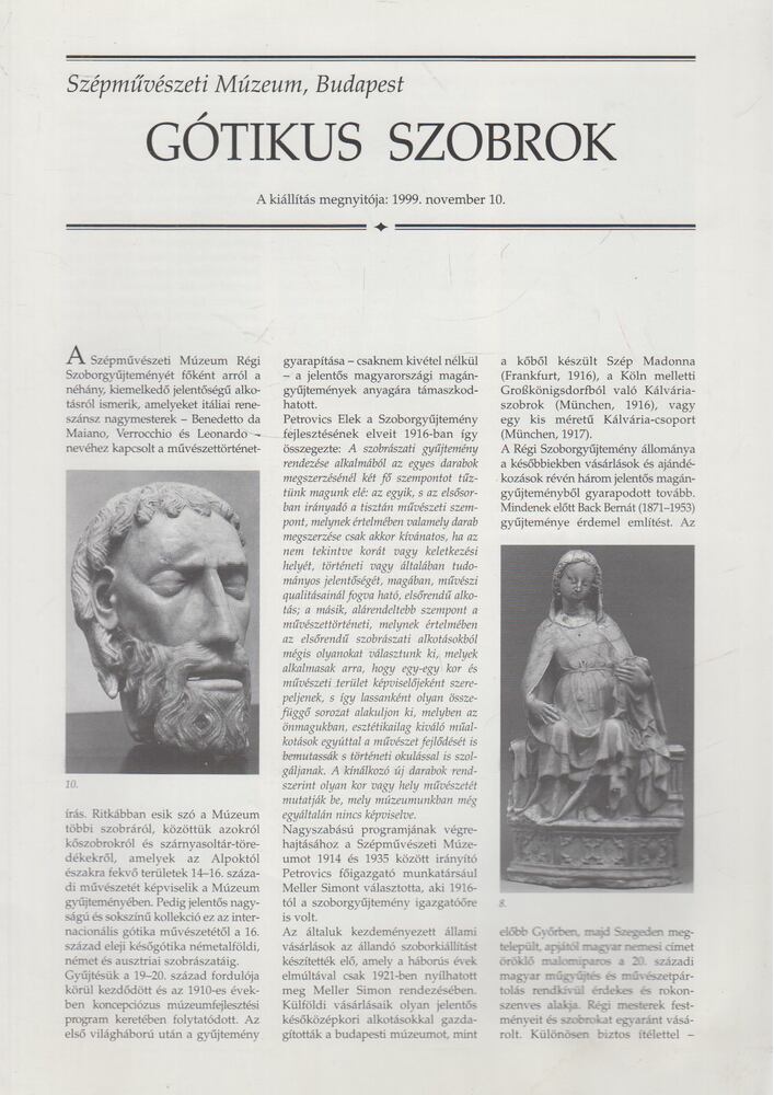 Verő Mária - Gótikus szobrok Verő Mária - Gótikus szobrok, Budapest 1999 antikvár könyv