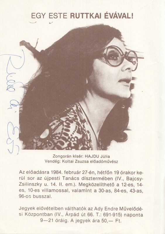  - Ruttkai Éva önálló estje (1984) (Aláírt)