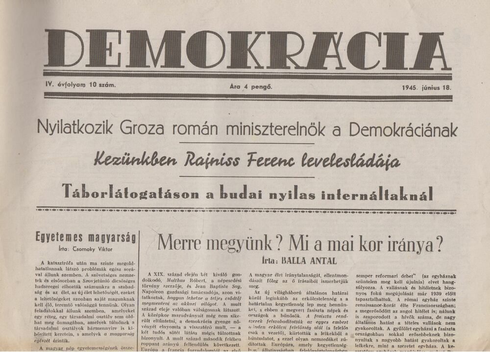 ifj. Tildy Zoltán - Demokrácia 1945. június 18. ifj. Tildy Zoltán - Demokrácia 1945. június 18., Budapest 1945 antikvár könyv