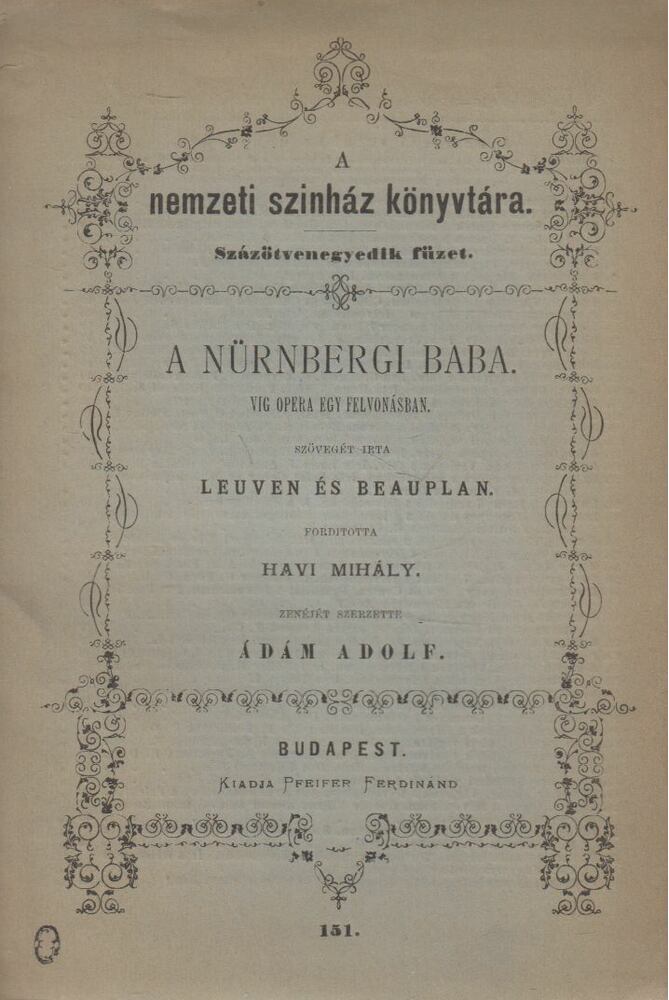 Ádám Adolf,Leuven,Beauplan - A nürnbergi baba