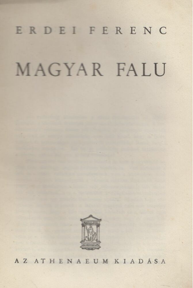 Erdei Ferenc - Magyar falu (dedikált)
