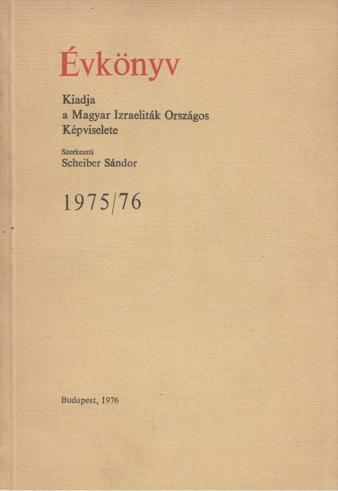 Scheiber Sándor - Évkönyv 1975/76
