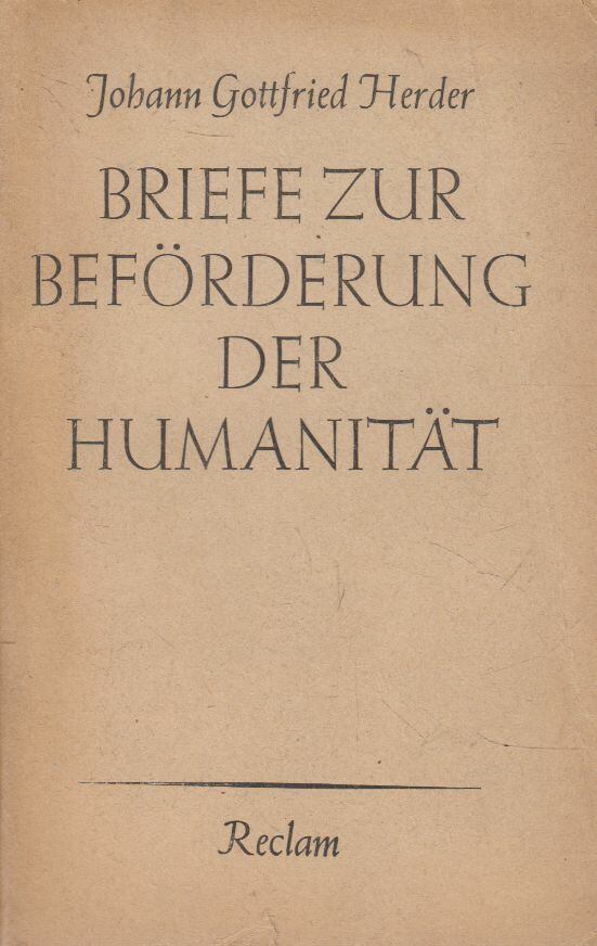Herder, Johann Gottfried - Briefe zur Beförderung der Humanitat