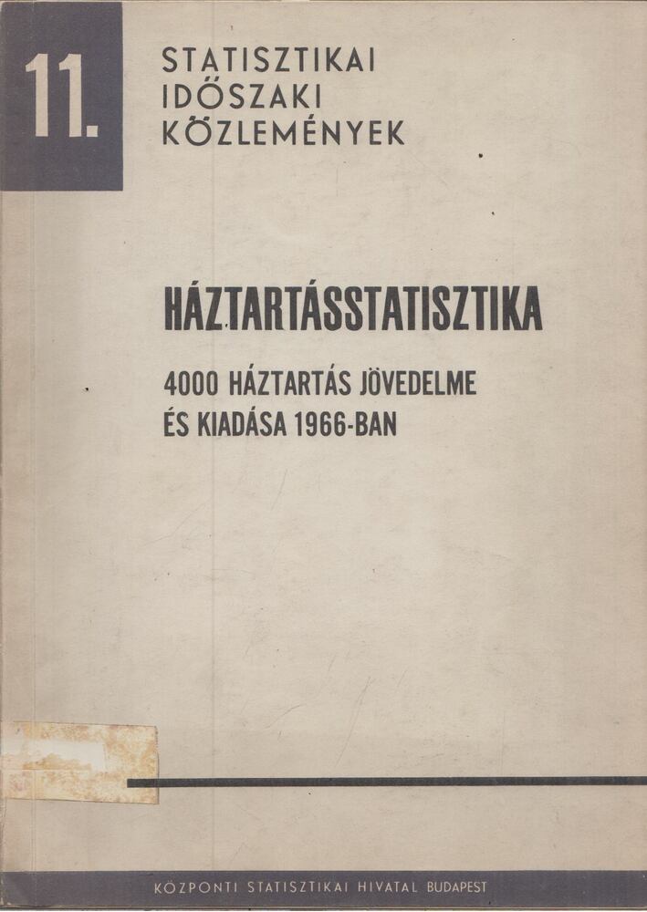  - Háztartásstatisztika, Budapest 1967 antikvár könyv