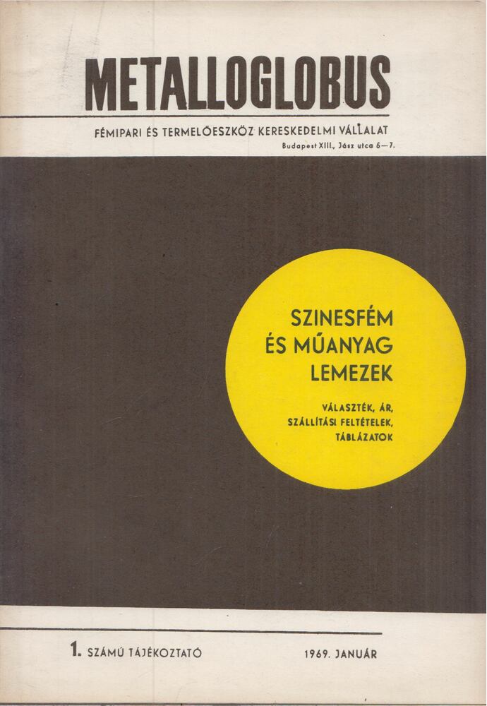  - Szinesfém és műanyag lemezek, Budapest 1969 antikvár könyv