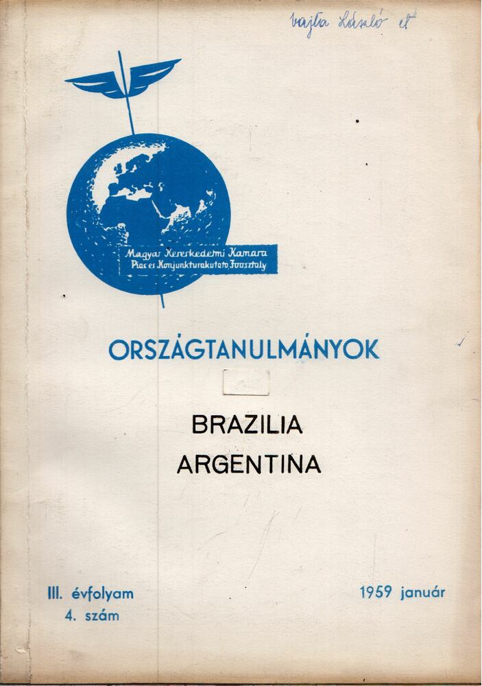  - Országtanulmányok 1959 január, Budapest 1959 antikvár könyv