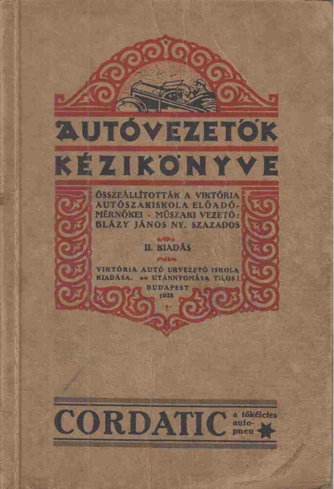  - Autóvezetők kézikönyve, Budapest 1927 antikvár könyv