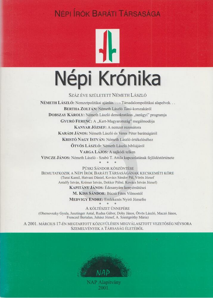 Milassin Béla (szerk.) - Népi Krónika 2001/1.