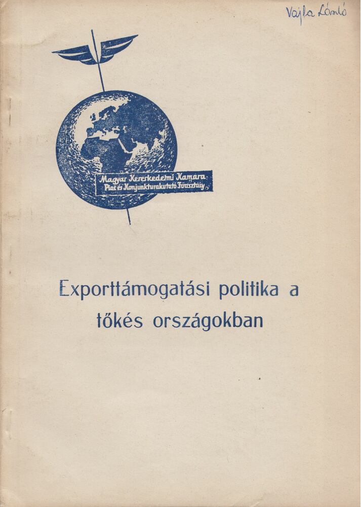  - Exporttámogatási politika a tőkés országokban,  1960 antikvár könyv