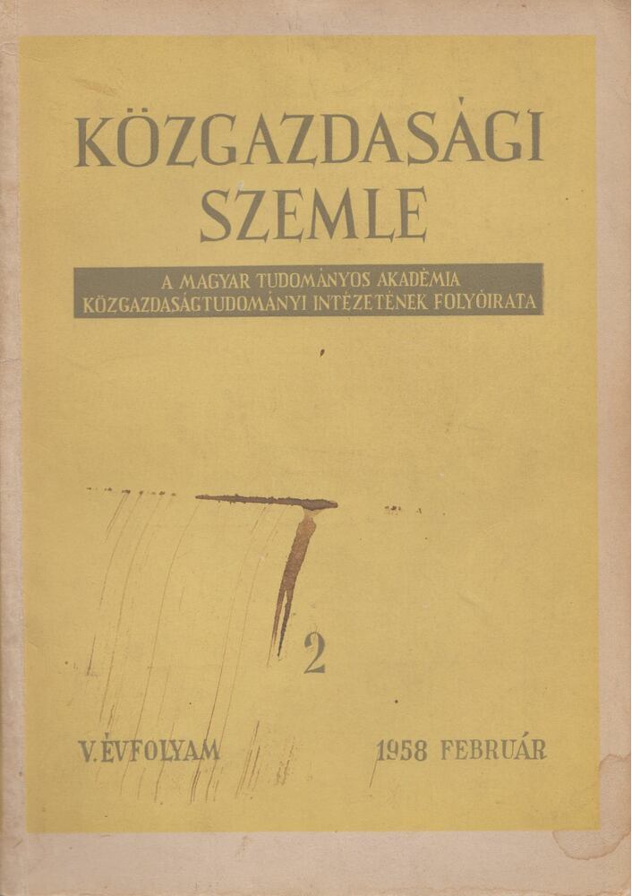 Fekete Ferenc - Közgazdasági Szemle 1958. február