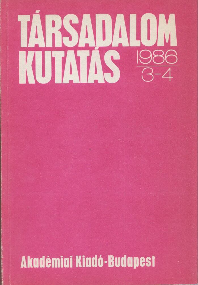 Vágvölgyi András - Társadalomkutatás 1986/3-4.