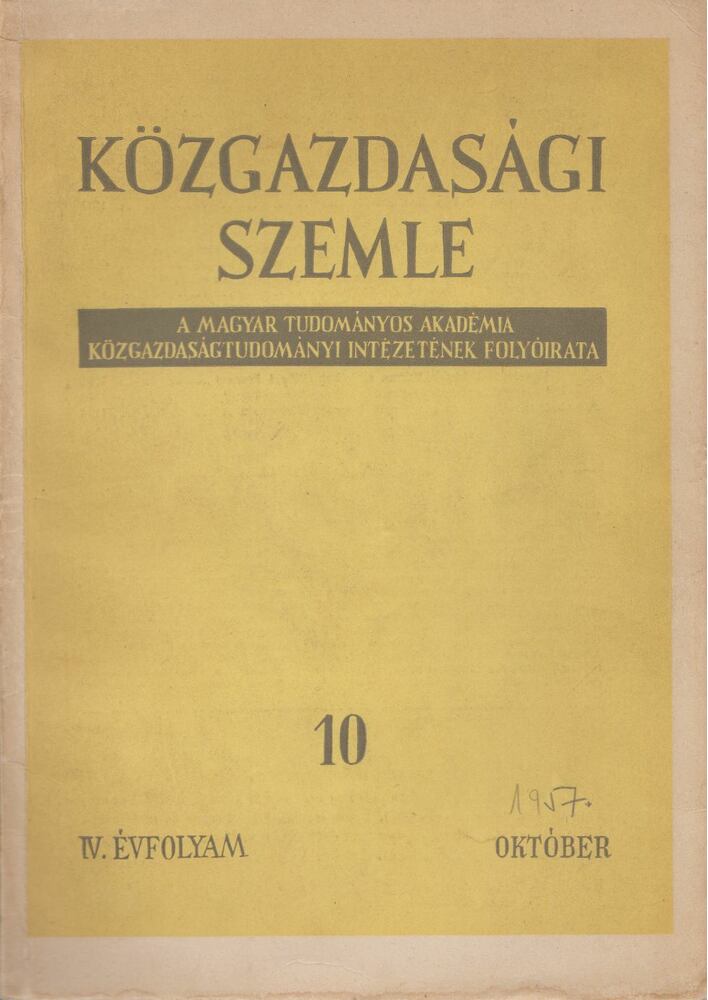 Fekete Ferenc - Közgazdasági Szemle 1957. október