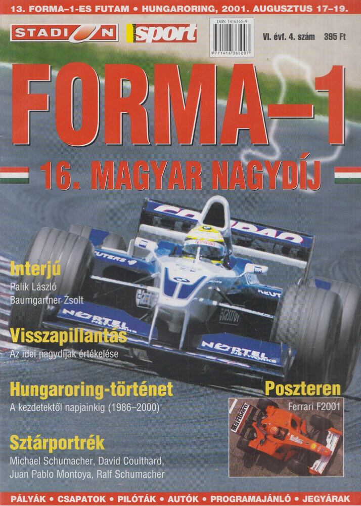 Szekeres Tamás (főszerk) - Forma-1 16. magyar nagydíj, Budapest 2001 antikvár könyv