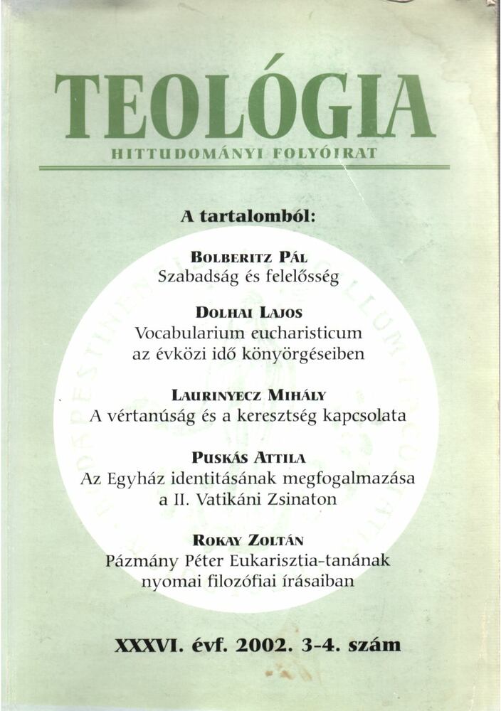 Vanyó László - Teológia 2002. 3-4.