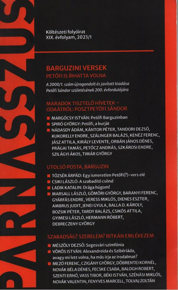 Turczi István - Parnasszus XIX. évf. 2023/1.