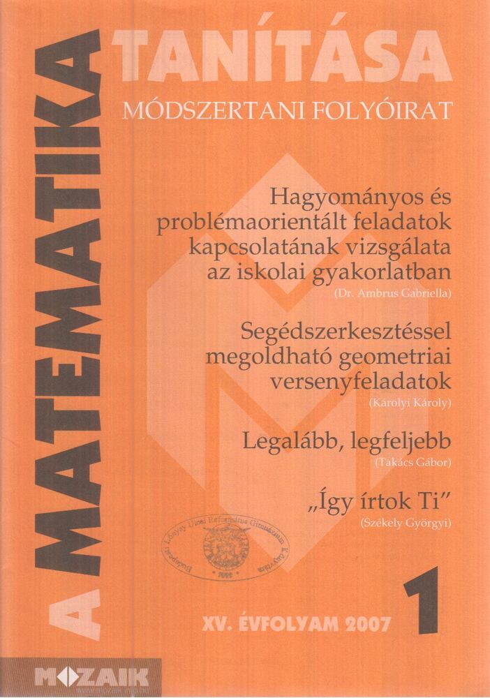 Dr. Urbán János - A matematika tanítása
