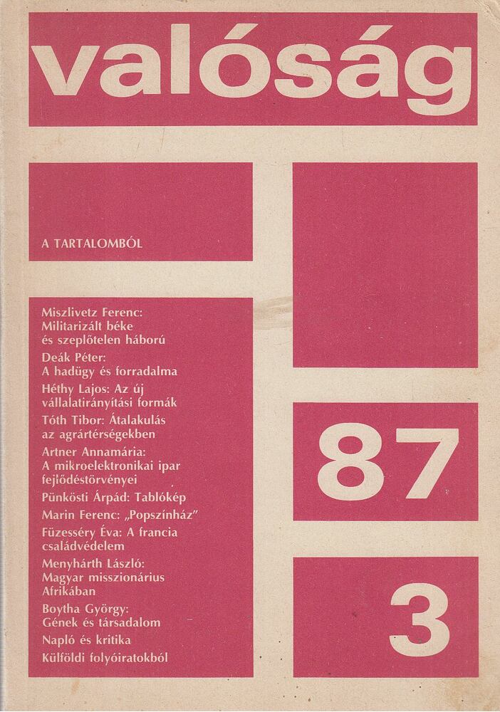 Kőrösi József - Valóság 1987/3.