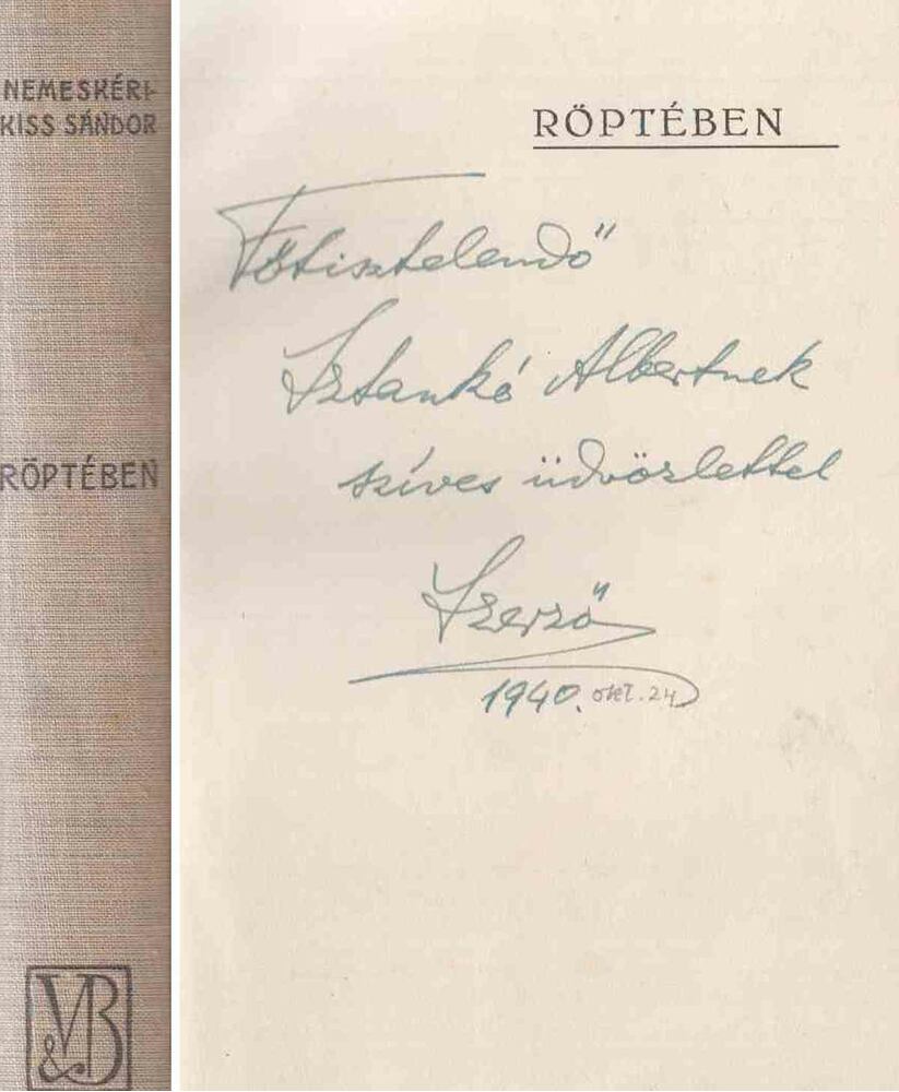 Nemeskéri-Kiss Sándor - Röptében (dedikált)