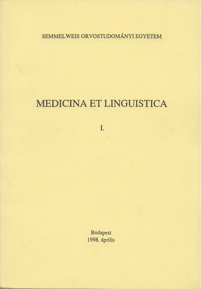 Dános Kornél - Medicina et linguistica I.