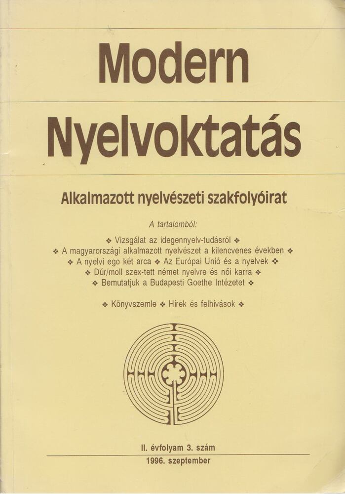 Szépe György - Modern Nyelvoktatás II. évf. 3. szám