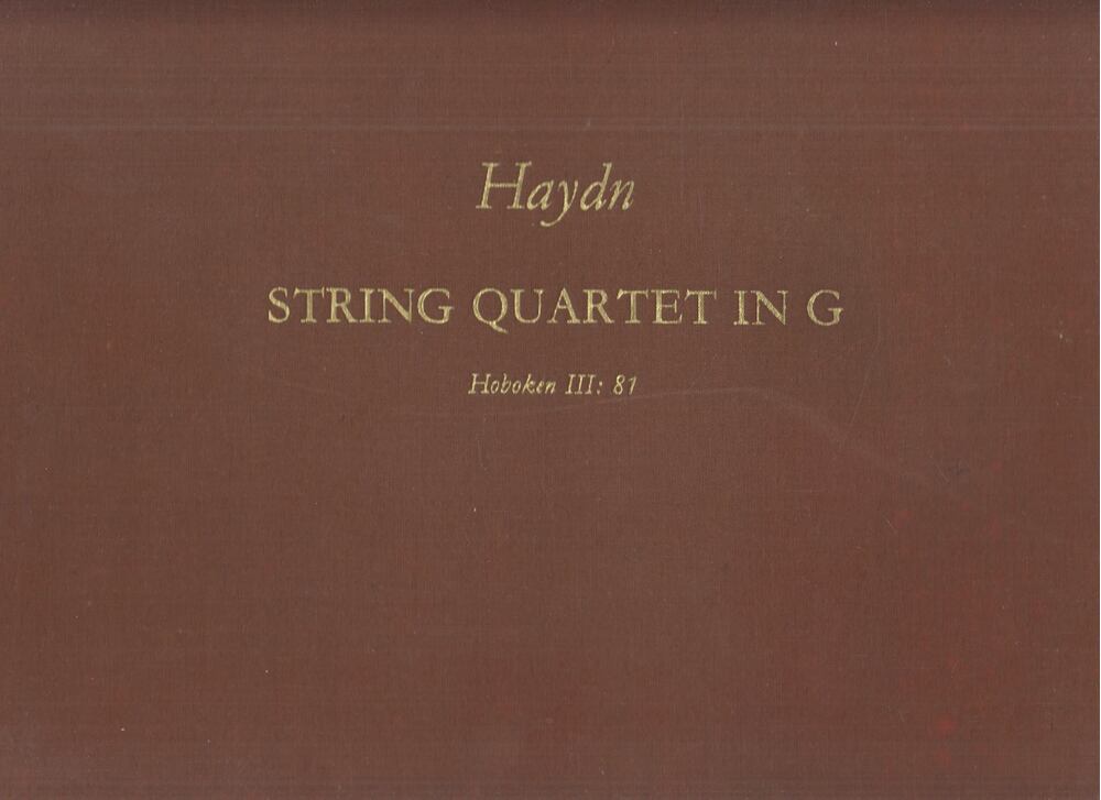 Joseph Haydn - String quartet in G (Reprint)