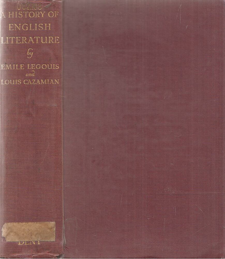 Émile Legouis,Louis Cazamian,Davie, Donald,Raymond Las Vergnas - A History of English Literature