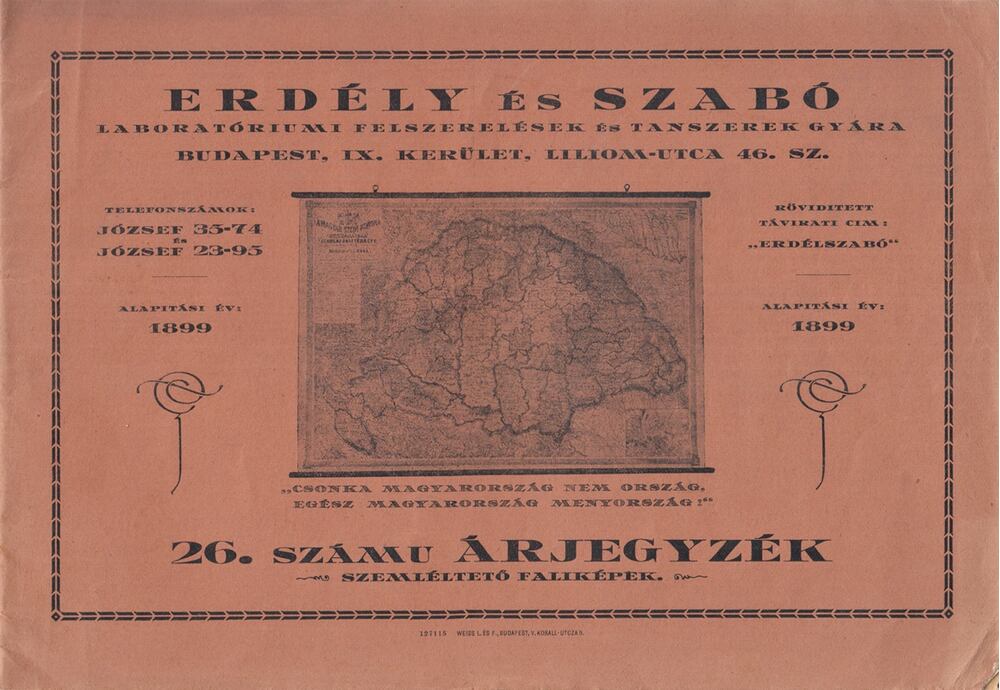 - Az „Erdély és Szabó” Tanszergyár szemléltető faliképei (1926) - Az „Erdély és Szabó” Tanszergyár szemléltető faliképei (1926), Budapest 1926 antikvár könyv