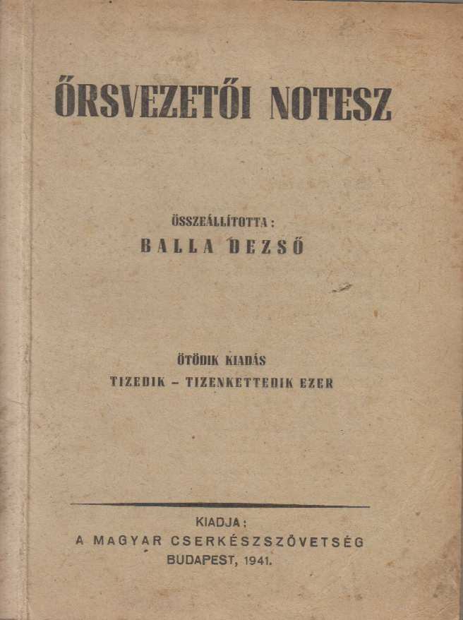 Balla Dezső - Őrsvezetői notesz
