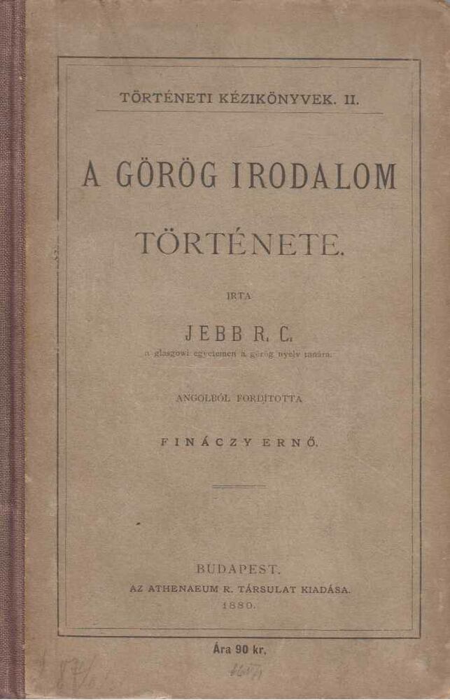 Jebb, R. C. - A görög irodalom története
