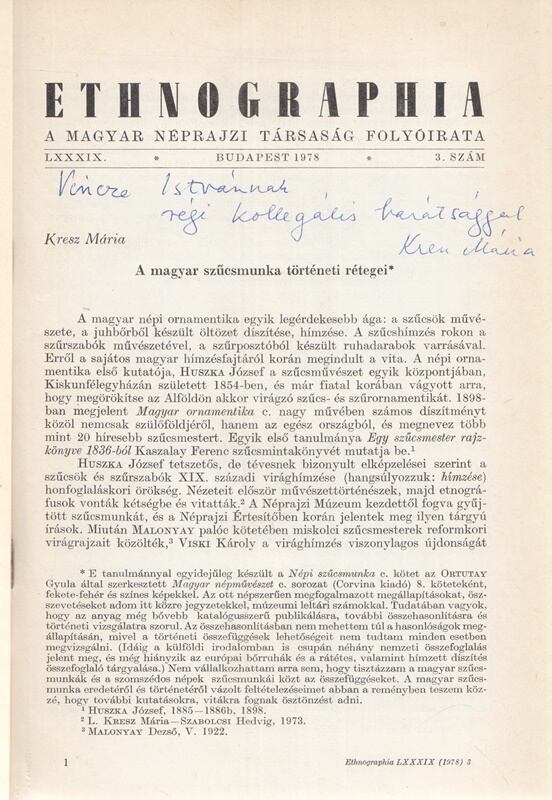 Kresz Mária - A magyar szűcsmunka történeti rétegei (Dedikált)
