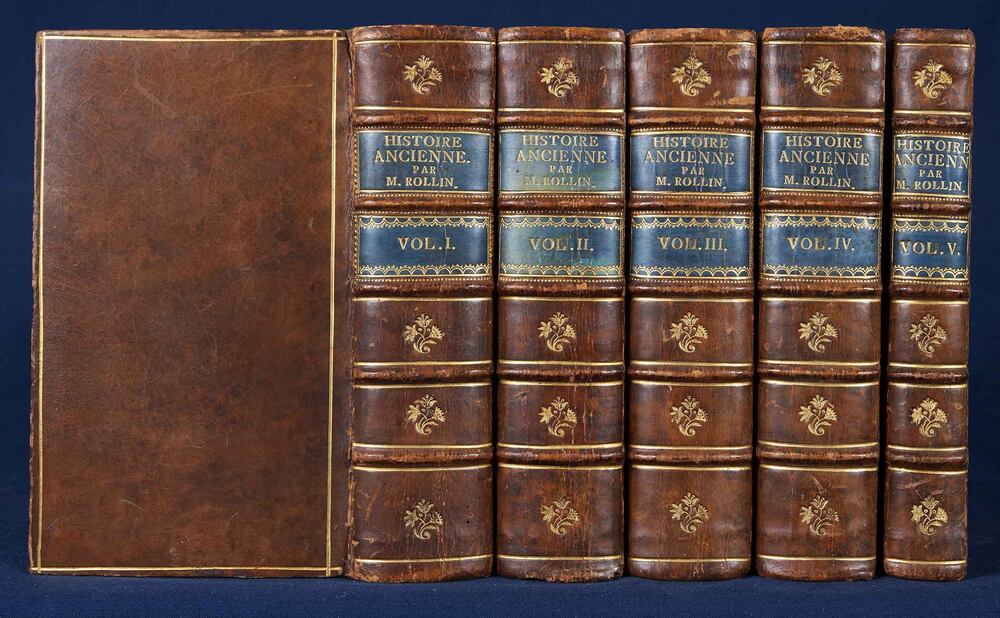 Rollin, Charles - Histoire ancienne des Egyptiens, des Carthaginois, des Assyriens... (Volume I–V), Halle 1756 antikvár könyv